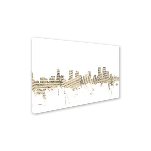 Michael Tompsett 'Denver Colorado Skyline Sheet Music' Canvas Art,16x24